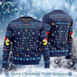 Christmas Tree Pac-Man 2024 Best Knitted Ugly Christmas Sweater