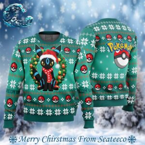 Christmas Umbreon Pokemon 2024 Best Knitted Ugly Christmas Sweater