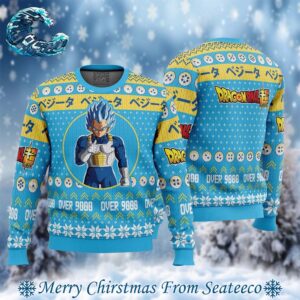 Christmas Vegeta Over 9000 Dragon Ball Z 2024 Best Knitted Ugly Christmas Sweater