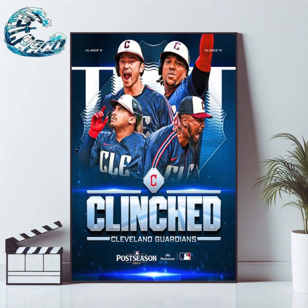 Congrats Cleveland Guardians Clinched 2024 Postseason MLB Wall Decor Poster Canvas