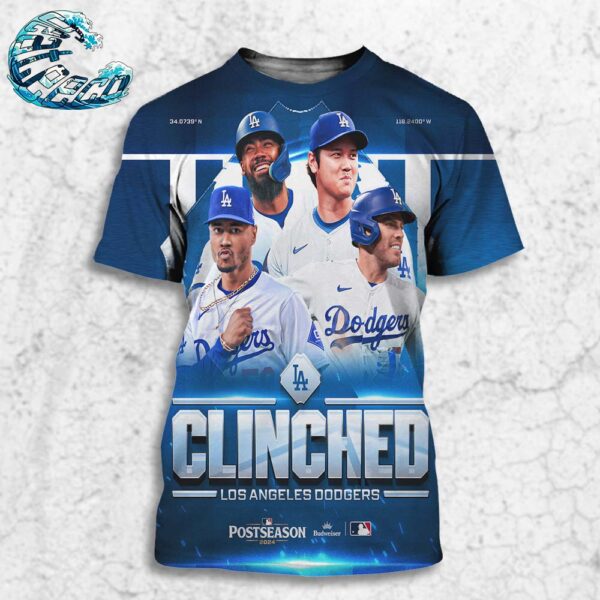 Congrats Los Angeles Dodgers Have Clinched Their 12th Consecutive 2024 Postseason MLB All Over Print Shirt