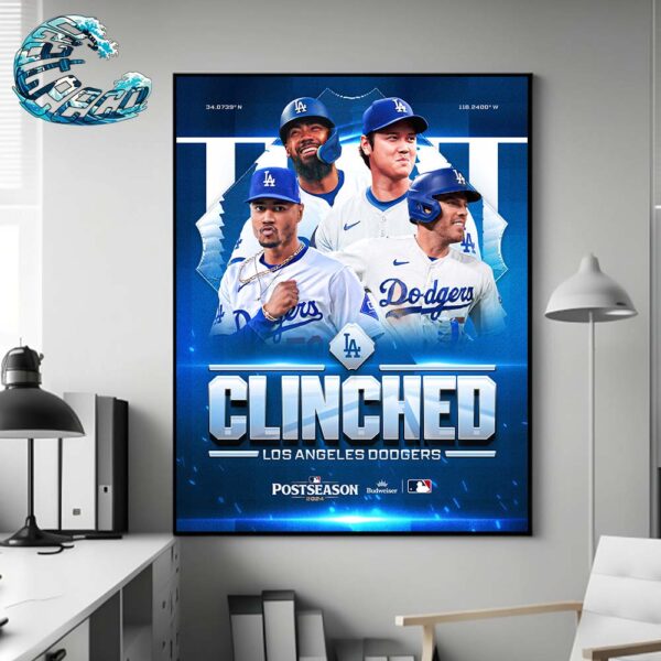 Congrats Los Angeles Dodgers Have Clinched Their 12th Consecutive 2024 Postseason MLB Home Decor Poster Canvas