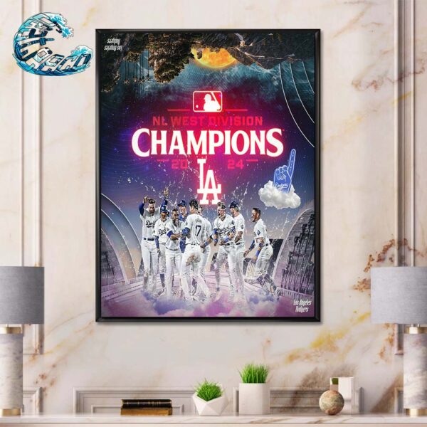 Congrats Los Angeles Dodgers NL West Division MLB Champions 2024 Home Decor Poster Canvas