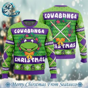 Cowabunga Donatello Christmas Teenage Mutant Ninja Turtles Xmas Gift For Family Ugly Christmas Sweater