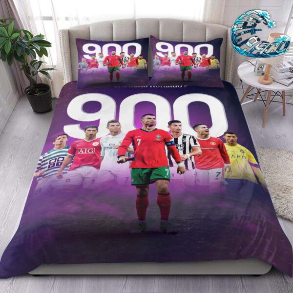 Cristiano Ronaldo Becomes First Man To Score 900 Career Goals Bedding Set Queen