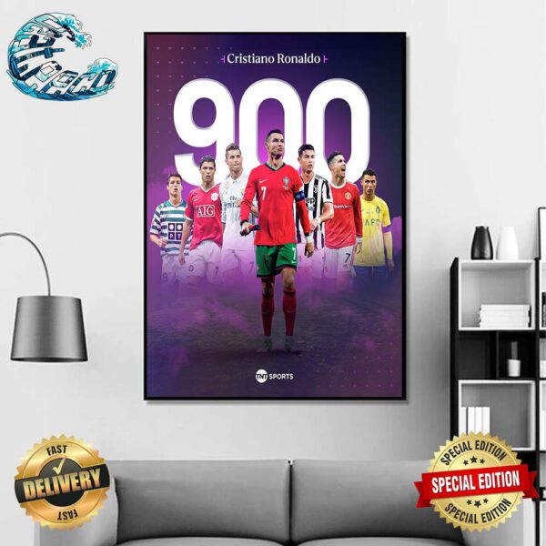 Cristiano Ronaldo On His 900 Career Goals UEFA Nations League Poster Canvas For Home Decor