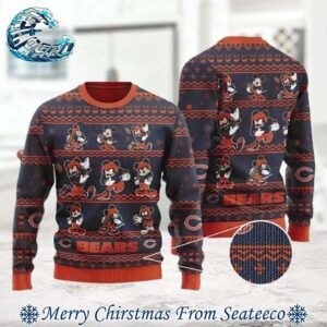 Cute Mickey Mouse NFL Chicago Bears Funny Disney Ugly Christmas Sweater Gift For Holiday 2024