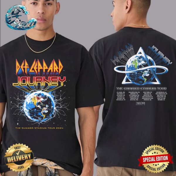 Def Leppard Journey Event Tee Earth The Summer Stadium Tour 2024 Two Sides Print Classic T-Shirt