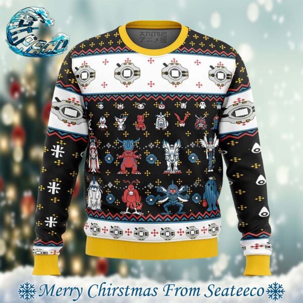 Digimon Sprites Ugly Christmas Sweater Gift For Men And Women