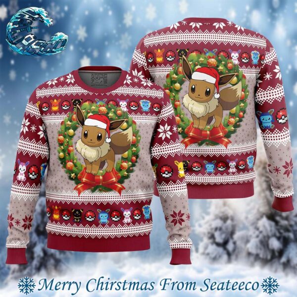 Eevee Christmas Pokemon Ugly Christmas Sweater Gift For Men And Women Holiday