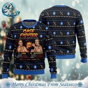 Elon Musk Vs Mark Zuckerberg Cage Fighter Funny Pop Culture Best Xmas Knitted Ugly Christmas Sweater Gift For Family