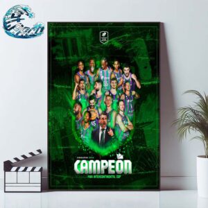 FIBA Intercontinental Cup Singapur 2024 Campeon Is Unicaja Malaga Wall Decor Poster Canvas