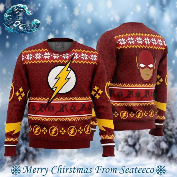 Fast Christmas The Flash DC Comics 2024 Best Knitted Ugly Christmas Sweater