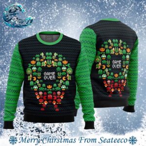 Game Over Nintendo Best Gift For Family Ugly Christmas Sweater