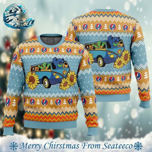 Grateful Dead Bus Grateful Dead 2024 Best Xmas Knitted Ugly Christmas Sweater Gift For Family