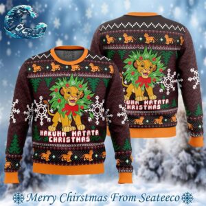 Hakuna Matata Lion King Disney Ugly Christmas Sweater Gift For Holiday 2024 Gift For Holiday 2024