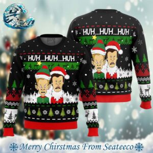 Huh Huh Huh Beavis and Butthead Best Xmas Knitted Ugly Christmas Sweater Gift For Family