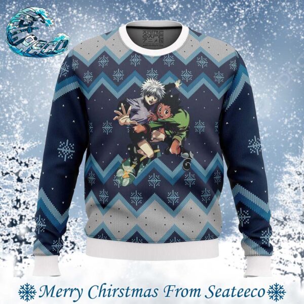 Hunter X Hunter Gon and Killua Best Knitted Ugly Christmas Sweater For Holiday