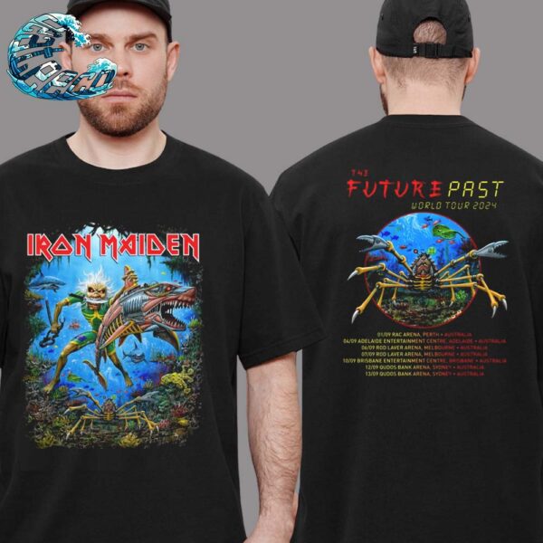 Iron Maiden Merch Tee For Australian Tour The Future Past World Tour 2024 Two Sides Classic T-Shirt