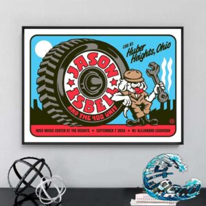 Jason Isbell And The 400 Unit Poster Music At The Rose Music Center At The Heights In Huber Heights OH On September 7 2024 Home Decor Poster Canvas