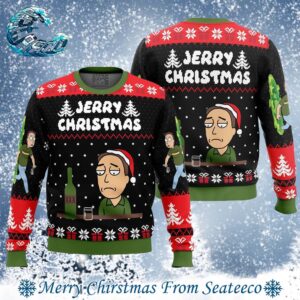 Jerry Christmas Rick and Morty 2024 Ugly Christmas Sweater Gift For Holiday