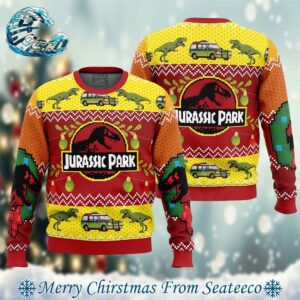 Jurassic Park Xmas Gift For Family Ugly Christmas Sweater