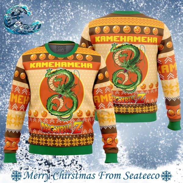 Kamehameha Dragon Ball Z 2024 Ugly Christmas Sweater Gift For Holiday