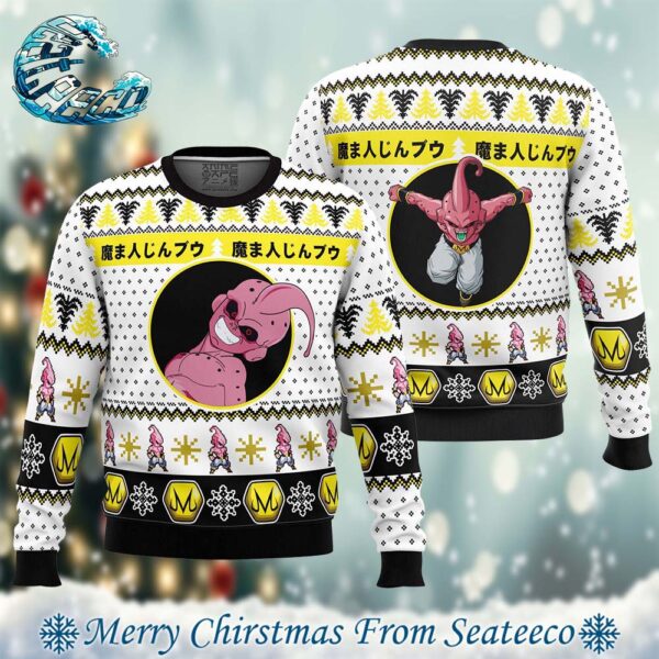 Kid Buu Face Dragon Ball Z Xmas Gift For Family Ugly Christmas Sweater