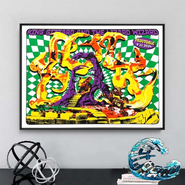 King Gizzard And The Lizard Wizard Concert Poster At Edgefield Amphitheater In Troutdale OR On September 11 2024 Poster Canvas