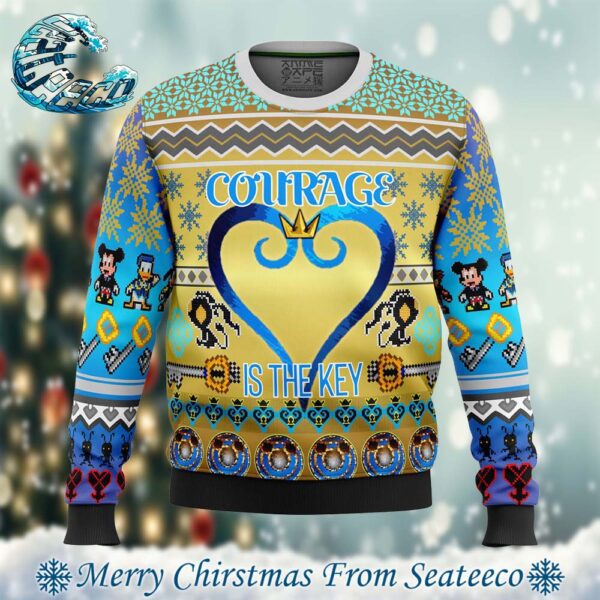 Kingdom Hearts Courage Is The Key Knitted Best Ugly Christmas Sweater