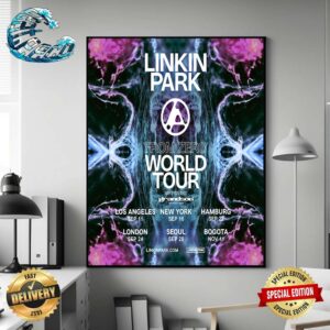 LINKIN PARK From Zero World Tour With Special Guest Grandson Start In Los Angeles On September 11th 2024 Home Decor Poster Canvas