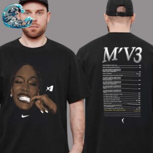 Las Vegas Aces A’ja Wilson Nike Black 2024 WNBA MVP M’V3 Two Sides Print Unisex T-Shirt