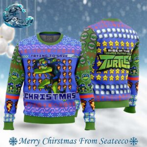 Leonardo Rise of the Teenage Mutant Ninja Turtles Ugly Christmas Sweater Gift For Holiday 2024