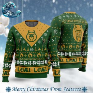 Let Earth Receive Her King Loki Marvel Ugly Christmas Sweater Gift For Holiday 2024