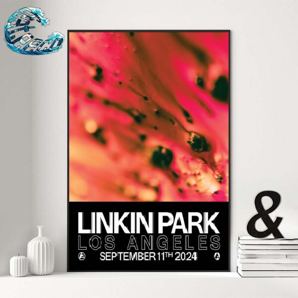 Linkin Park Official Poster For Los Angeles At Kia Forum On September 11th From Zero World Tour 2024 Decor Poster Canvas