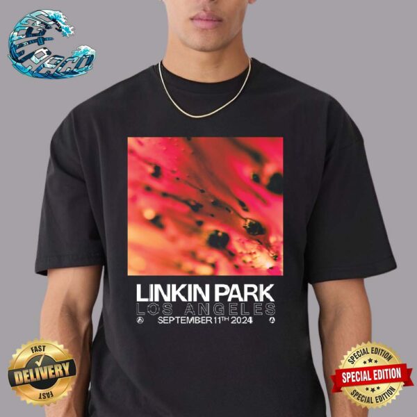 Linkin Park Official Poster For Los Angeles At Kia Forum On September 11th From Zero World Tour 2024 Vintage T-Shirt