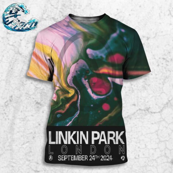 Linkin Park Poster For Show In London UK At The O2 From Zero World Tour On September 24th 2024 All Over Print Shirt