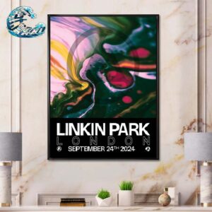 Linkin Park Poster For Show In London UK At The O2 From Zero World Tour On September 24th 2024 Home Decor Poster Canvas