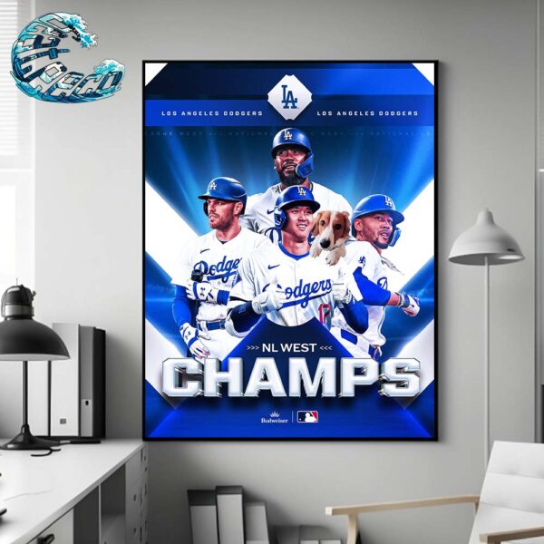 Los Angeles Dodgers MLB Your 2024 NL West Champions Wall Decor Poster Canvas