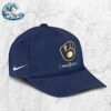 Official Milwaukee Brewers October Ready 2024 MLB Postseason Locker Room Navy Classic Cap Snapback Hat