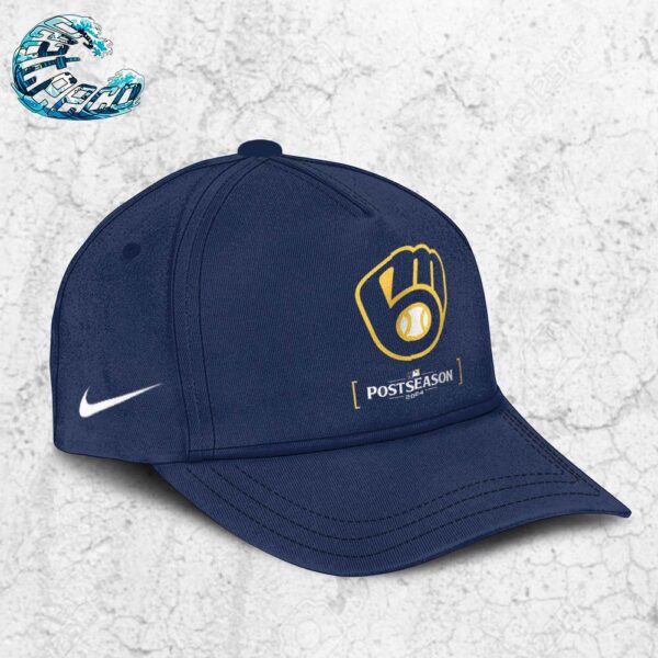 MLB Milwaukee Brewers Nike Official 2024 MLB Postseason Authentic Collection Legend Navy Snapback Classic Cap Hat