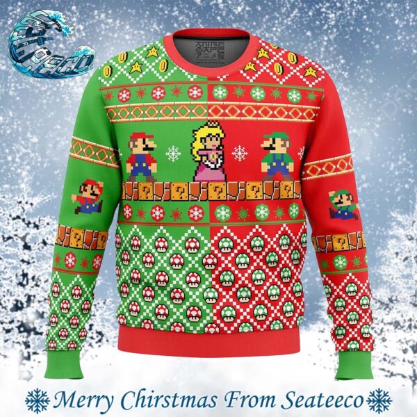 Mario Bros Ugly Christmas Sweater Gift For Family