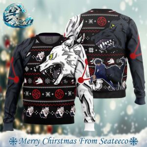 Megumi Divine Dogs Jujutsu Kaisen Best Xmas Knitted Ugly Christmas Sweater Gift For Family