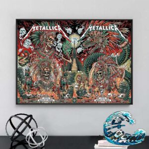 Metallica Mexico Full Show Combine Poster For Night 3 And 4 In Mexico City M72 CDMX At Estadio GNP Seguros On September 27th And 29th M72 North American Tour 2024 Poster Canvas