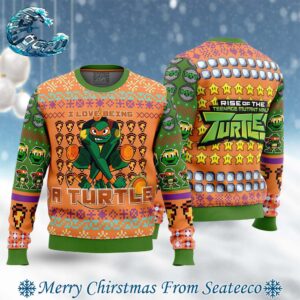 Michelangelo Rise of the Teenage Mutant Ninja Turtles Ugly Christmas Sweater Gift For Holiday 2024