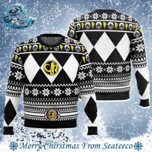 Mighty Morphin Black Ranger Power Rangers 2024 Ugly Christmas Sweater Gift For Holiday