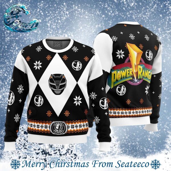 Mighty Morphin Power Rangers Black Best Gift For Family Ugly Christmas Sweater