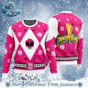 Mighty Morphin Power Rangers Pink Best Gift For Family Ugly Christmas Sweater