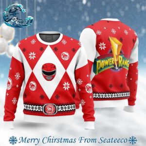 Mighty Morphin Power Rangers Red Ugly Christmas Sweater Gift For Holiday 2024