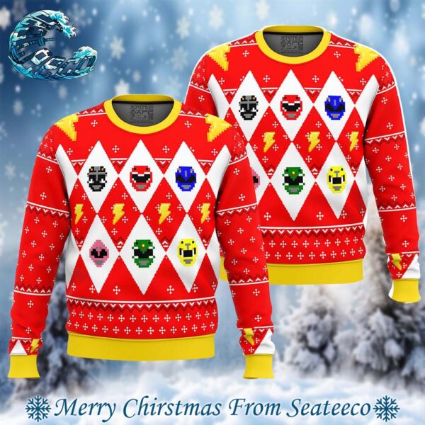 Mighty Morphin Power Rangers Ugly Christmas Sweater Gift For Holiday 2024